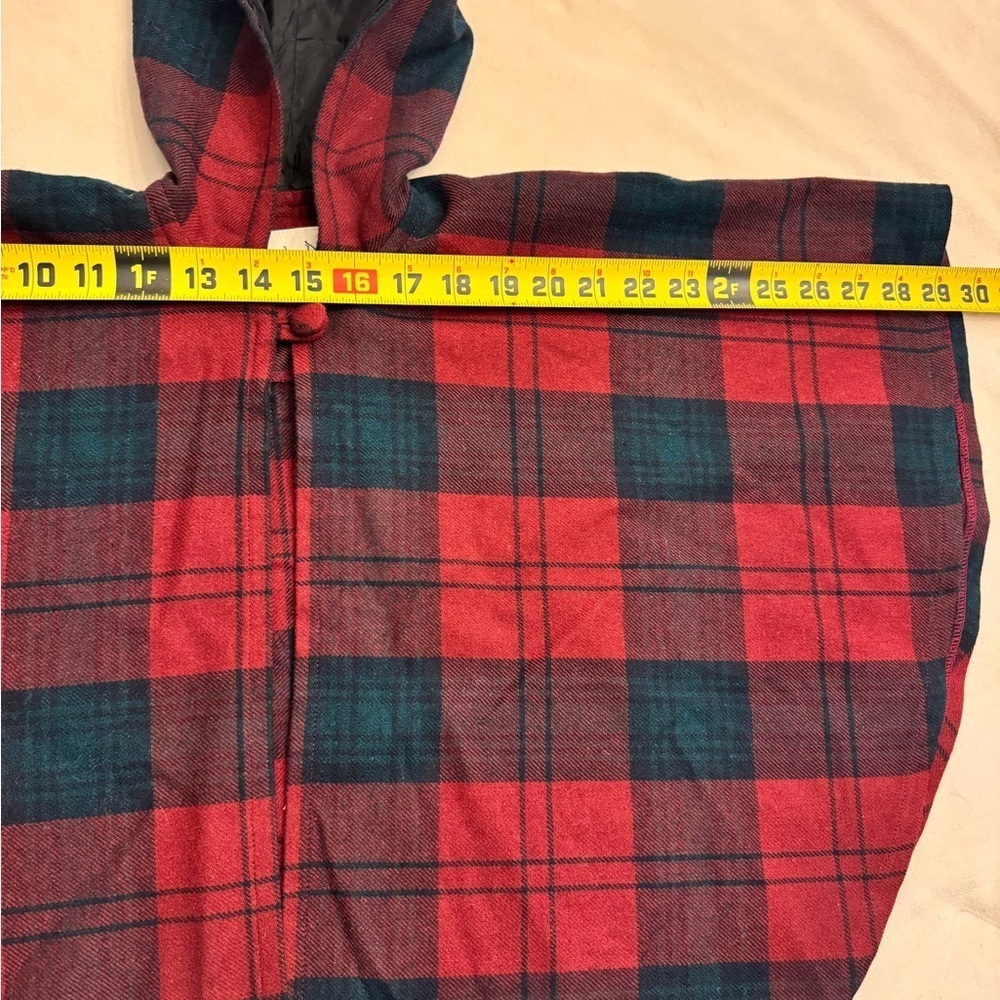 O’Neil of Dublin Wool Blend Girl’s Plaid Hooded Cape Poncho, sz S - Picture 9 of 14